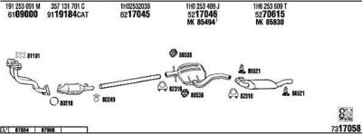 WALKER VW23007 система выпуска ог на VW GOLF III (1H1)