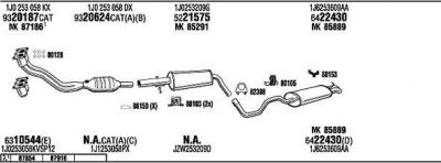 WALKER VWH08460 система выпуска ог на VW GOLF IV (1J1)
