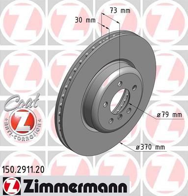 ZIMMERMANN Диск торм. пер. 3 (F30, F31, F34, F35, F80) 11> (150.2911.20)