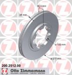Zimmermann 200.2512.00 тормозной диск на NISSAN TERRANO I (WD21)