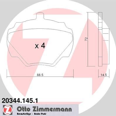 Zimmermann 20344.145.1 комплект тормозных колодок, дисковый тормоз на LAND ROVER DEFENDER Station Wagon (LD)