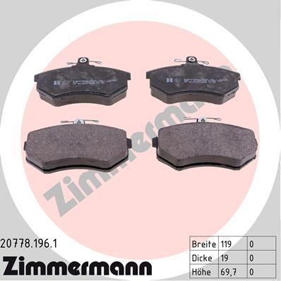 ZIMMERMANN Колодки торм.пер. Audi 80, 100, A4, Coupe, Quattro (207781961)