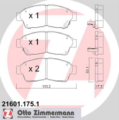 ZIMMERMANN Колодки торм.пер. (21601.175.1)