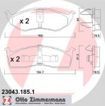Zimmermann 23043.185.1 комплект тормозных колодок, дисковый тормоз на DODGE CARAVAN