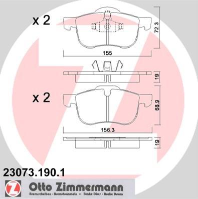ZIMMERMANN Колодки торм.пер. (23073.190.1)