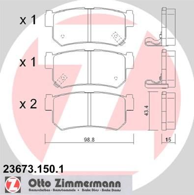 Zimmermann 23673.150.1 комплект тормозных колодок, дисковый тормоз на SSANGYONG KORANDO (KJ)
