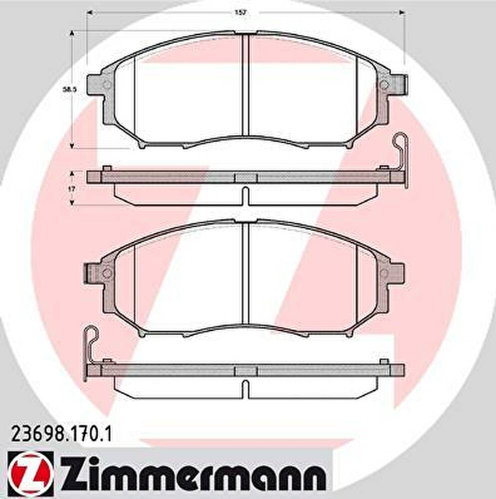 ZIMMERMANN Колодки торм.пер. (23698.170.1)