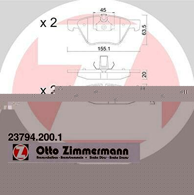ZIMMERMANN Комплект тормозных колодок, диско (23794.200.1)