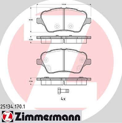 ZIMMERMANN ??????? ????????? ???????? FORD B-MAX, FIESTA VI (251341701)