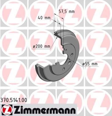 Zimmermann 370.5141.00 тормозной барабан на MAZDA 2 (DE)