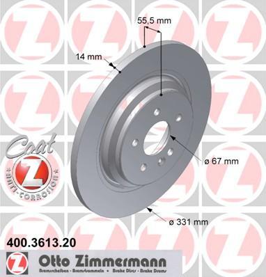 ZIMMERMANN ДИСК ТОРМ MER ML430 ЗАД (400.3613.00) (400361320)