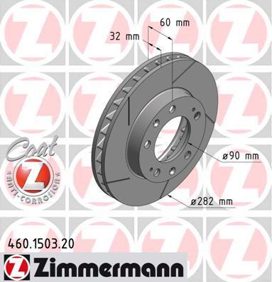 Zimmermann 460.1503.20 тормозной диск на PORSCHE 928