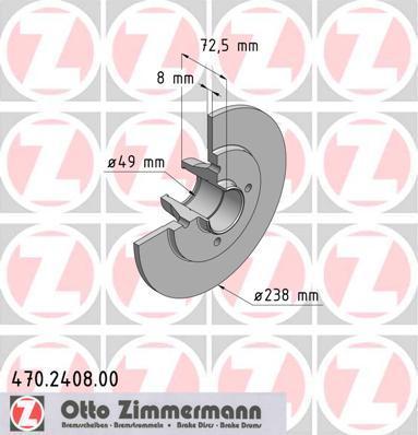 Zimmermann 470.2408.00 тормозной диск на RENAULT SUPER 5 (B/C40_)
