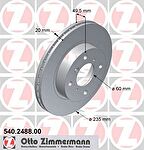 Zimmermann 540.2488.00 тормозной диск на SUZUKI BALENO Наклонная задняя часть (EG)