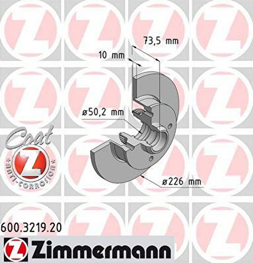 Zimmermann 600.3219.20 тормозной диск на VW PASSAT Variant (3A5, 35I)