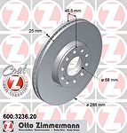 Zimmermann 600.3236.20 тормозной диск на VW PASSAT Variant (3B6)