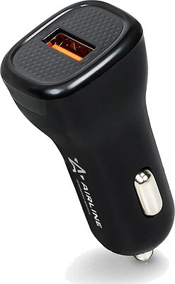 AIRLINE AEAK014 адаптер в прикуриватель 1×USB, Quick Charge 3.0, 12/24 В