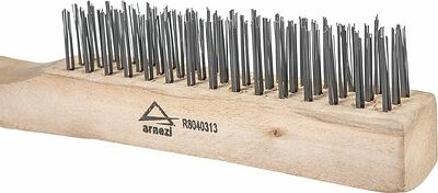 Arnezi R8040313 щётка металлическая зачистная 3-рядная, проволока 0,3 мм, деревянная ручка