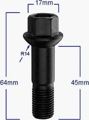 Bimecc S17D45R14PIZN Болт CH17 14X1.5X45 Сф. Цинк Mercedes