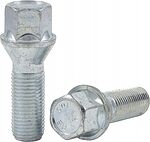 Bimecc B42 колёсный болт M14×1,5×33, конус 60°, ключ 17 мм, цинк