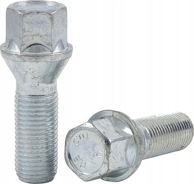 Bimecc B42 колёсный болт M14×1,5×33, конус 60°, ключ 17 мм, цинк