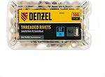 Denzel 40602 заклёпки резьбовые М5, сталь оцинкованная, 100 шт. в кейсе