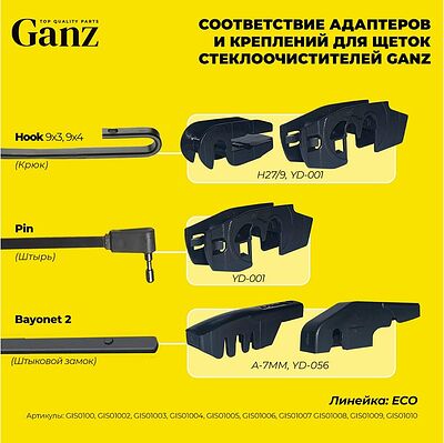 GANZ Щетка стеклоочистителя ECO 475mm (GIS01005)