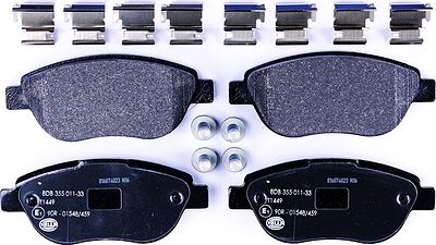 Hella 8DB 355 011-331 колодки тормозные дисковые Fiat Doblo, Peugeot 207, 307, Citroen C4, Xsara Picasso