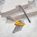 Kranz KR-12-5213 Набор ключей имбусовых HEX KRANZ 2,0-12 мм, CrV, 9 шт., удлиненные