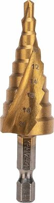 Kranz KR-12-6611 Сверло по металлу ступенчатое ТИТАН 4,0-20,0мм, 76мм, 65 HRC, Р6М5 TiN KRANZ