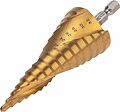Kranz KR-12-6613 Сверло по металлу ступенчатое ТИТАН 4,0-32,0мм, 102мм, 65 HRC, Р6М5 TiN KRANZ Kranz KR-12-6613 Сверло по металлу ступенчатое ТИТАН 4,0-32,0мм, 102мм, 65 HRC, Р6М5 TiN KRANZ