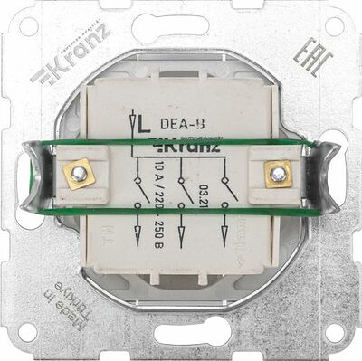 Kranz KR-78-0204 DEA Выключатель 3кл с/у 10А мех. Бел KRANZ