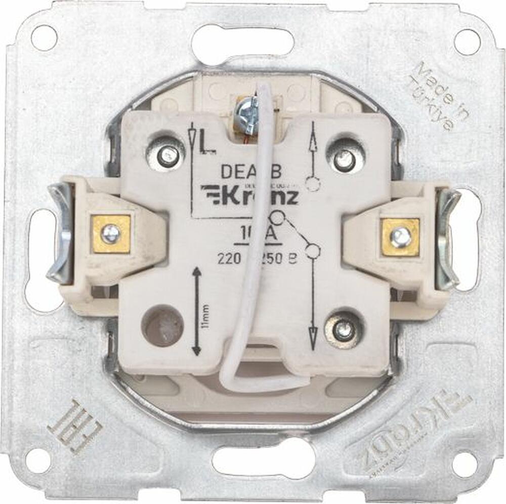 Kranz KR-78-0206 DEA Выключатель (переключатель) 1кл прох. (инд) с/у 10А мех. белый KRANZ