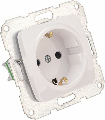 Kranz KR-78-0211 DEA Розетка 1-ая с/з с/у 16А мех. Бел KRANZ
