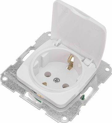 Kranz KR-78-0213 DEA Розетка 1-ая с/з с крышкой с/у 16А мех. Бел KRANZ