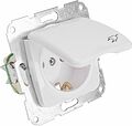 Kranz KR-78-0216 DEA Розетка 1-ая керамика с/з с крышкой с/у 16А мех. Бел KRANZ