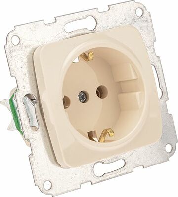 Kranz KR-78-0242 DEA Розетка 1-ая с/з з/ш с/у 16А мех. Беж KRANZ