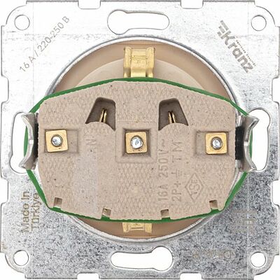Kranz KR-78-0242 DEA Розетка 1-ая с/з з/ш с/у 16А мех. Беж KRANZ