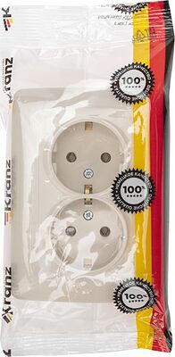 Kranz KR-78-0248 DEA Розетка 2-ая с/з с/у 16А Беж KRANZ