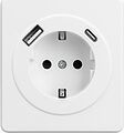 Kranz KR-78-0704-1 Розетка ROUND 1-ая с/з с/у з/ш 16А с USB A+C быстрой зарядки 5В/3А перламутр KRANZ