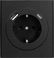 Kranz KR-78-0704-5 Розетка STRONG 1-ая с/з с/у з/ш 16А с USB A+C быстрой зарядки 5В/3А антрацит KRANZ