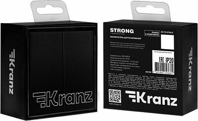 Kranz KR-78-0709-5 Выключатель STRONG 2 кл проходной (переключатель) 10А с/у антрацит KRANZ