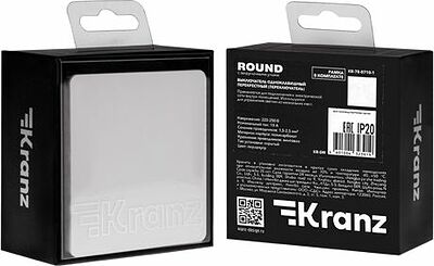 Kranz KR-78-0710-1 Выключатель ROUND 1 кл перекрестный (переключатель) 10А с/у перламутр KRANZ