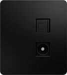 Kranz KR-78-0722-3 Розетка ROUND компьютерная RJ45 кат6 + TV с/у оникс KRANZ