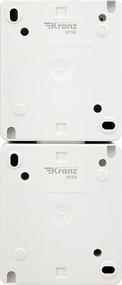 Kranz KR-78-0802 Блок вертикальный 2 розетки INDUSTRIAL IP54 с/з, о/у, белый KRANZ