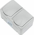 Kranz KR-78-0806 Блок горизонтальный 2 розетки Mini OG IP54 с/з, о/у, серый KRANZ