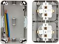 Kranz KR-78-0806 Блок горизонтальный 2 розетки Mini OG IP54 с/з, о/у, серый KRANZ