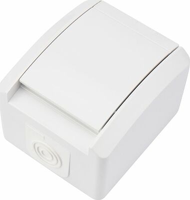 Kranz KR-78-0814 Розетка одноместная (керамика) INDUSTRIAL IP54 с/з, о/у, белая KRANZ