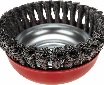 Kranz KR-91-1252 Щетка чашечная для УШМ, крученая стальная проволока, 150мм, М14 KRANZ