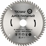 Kranz KR-92-0119 Диск пильный 200 мм х 56 зуб х 30/20 мм KRANZ
